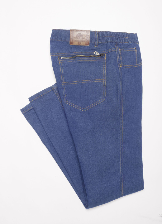 Hosen - Jeans mit Dehnbundeinsätzen in 3 Farben Ansicht 12 Hosen - Jeans mit Dehnbundeinsätzen in 3 Farben, in Größe 024 bis 062, in Farbe JEANSBLAU Ansicht 12