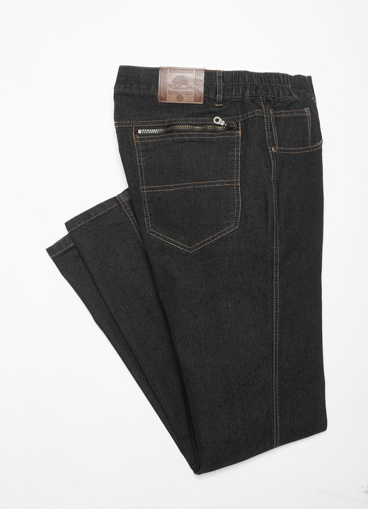 Hosen - Jeans mit Dehnbundeinsätzen in 3 Farben Ansicht 8 Hosen - Jeans mit Dehnbundeinsätzen in 3 Farben, in Größe 024 bis 062, in Farbe JEANSBLAU Ansicht 8