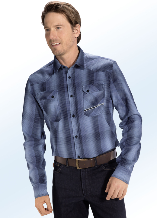Hemden, Pullover & Shirts - Hemd mit Brustpattentaschen, in Größe 3XL (47/48) bis XXL (45/46), in Farbe INDIGOBLAU-BLEU