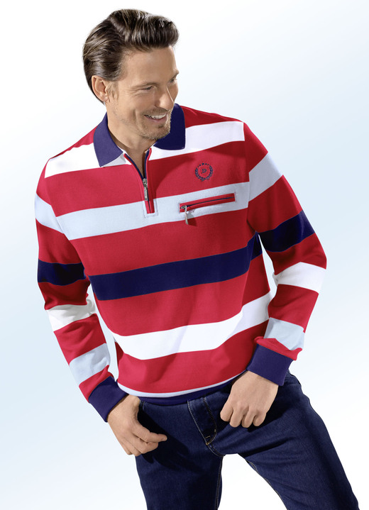 SALE % - Poloshirt, in Größe 046 bis 062, in Farbe ROT-WEISS