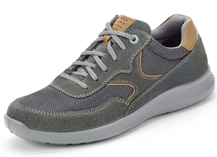 Slipper & Schnürschuhe - GINO GALANTE, sportliche Herren-Schnürschuhe, Weite K, mit herausnehmbarem Fußbett, in Größe 040 bis 047, in Farbe STEINGRAU Ansicht 1