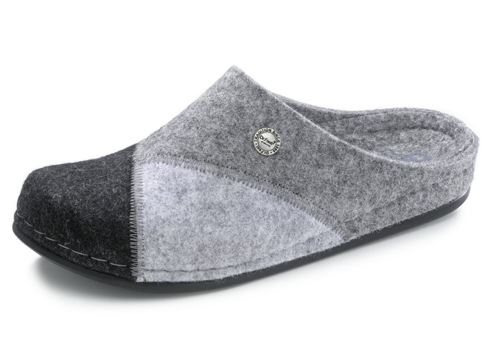 Hausschuhe - Laurina, klassische Damen-Hausschuhe, Weite H, mit anatomisch geformtem Fußbett, in Größe 036 bis 042, in Farbe BLAU-TÜRKIS Ansicht 4