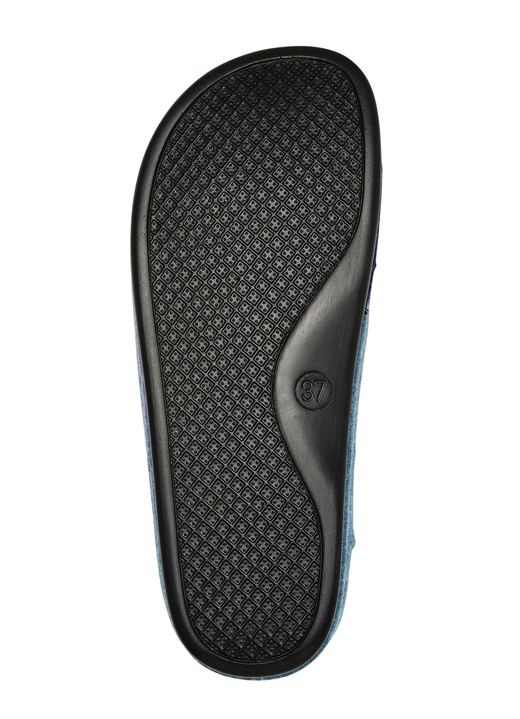 Hausschuhe - Laurina, klassische Damen-Hausschuhe, Weite H, mit anatomisch geformtem Fußbett, in Größe 036 bis 042, in Farbe BLAU-TÜRKIS Ansicht 3