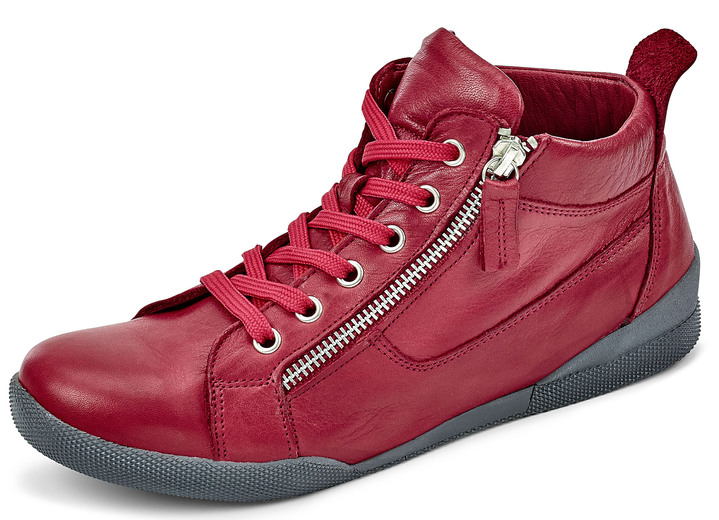 Stiefel & Stiefeletten - Andrea Conti Schnür-Bootie mit praktischem Seitenreißverschluss, in Größe 036 bis 042, in Farbe ROT Ansicht 1