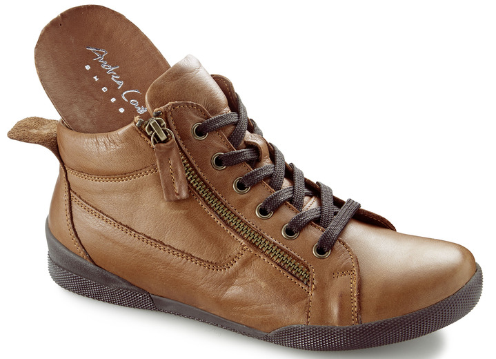 Stiefel & Stiefeletten - Andrea Conti, sportive Damen-Boots, mit herausnehmbarem Fußbett, in Größe 036 bis 042, in Farbe COGNAC Ansicht 2