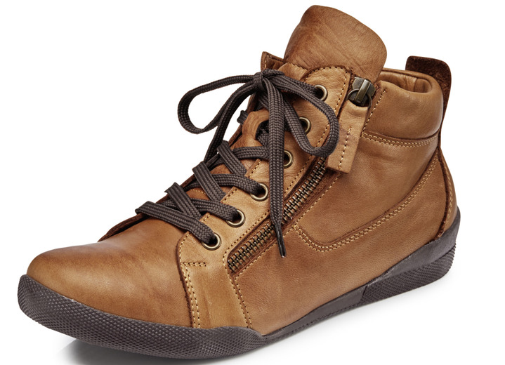 Stiefel & Stiefeletten - Andrea Conti, sportive Damen-Boots, mit herausnehmbarem Fußbett, in Größe 036 bis 042, in Farbe COGNAC Ansicht 1