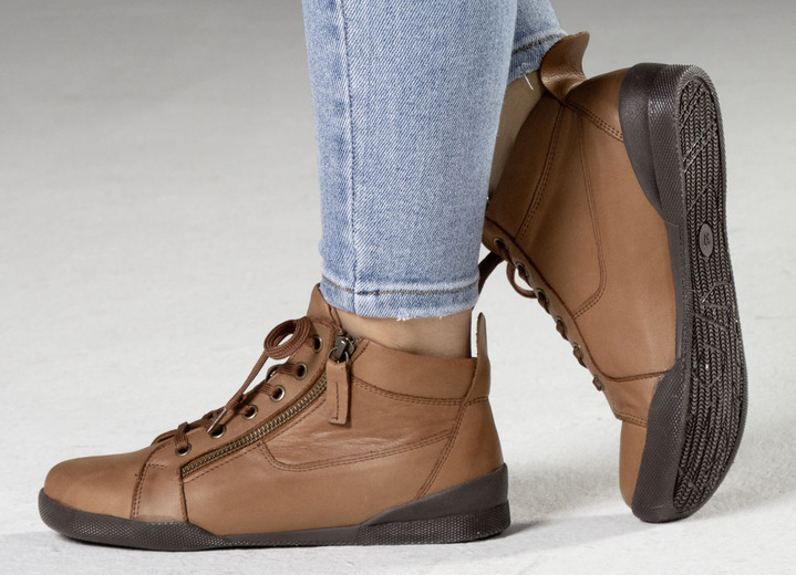 Stiefel & Stiefeletten - Andrea Conti, sportive Damen-Boots, mit herausnehmbarem Fußbett, in Größe 036 bis 042, in Farbe COGNAC Ansicht 5