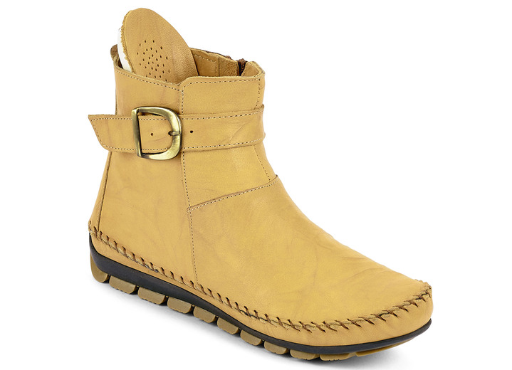 Komfortschuhe - Gemini Mokassin-Stiefelette mit verstellbarer Zierspange, in Größe 035 bis 042, in Farbe MAISGELB Ansicht 2