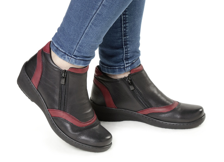 Komfortschuhe - Gemini, bequeme Damen-Boots, Weite H, mit herausnehmbarem Fußbett, in Größe 036 bis 042, in Farbe GRAU-SCHWARZ Ansicht 7
