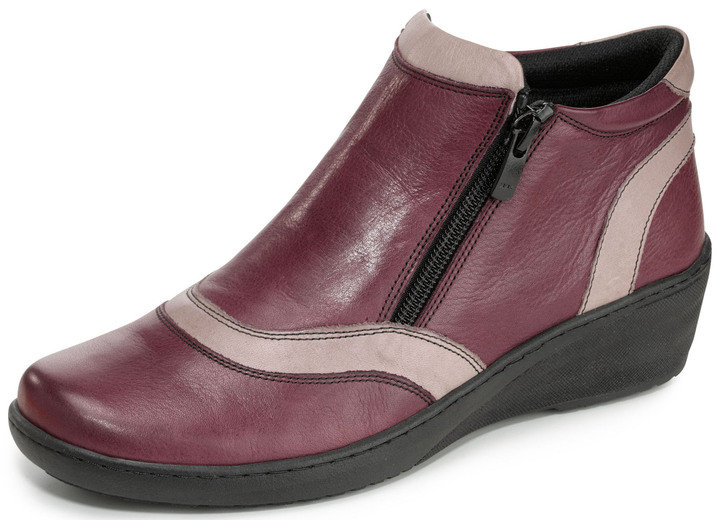 Komfortschuhe - Gemini Stiefelette mit Seitenreißverschlüssen, in Größe 036 bis 042, in Farbe BORDEAUX-TAUPE Ansicht 1