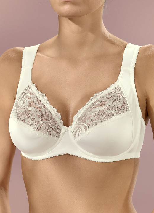 Bügel-BH - Viania Zweierpack Bügel-BH mit Elastikspitze, in Größe 080 bis 100, in Cup C, in Farbe GRAFIT Ansicht 5