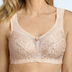 Soft-BH - Miss Mary BH mit unterlegter Elastikspitze im Vorderteil – Farbe BEIGE – Ansicht 1 Soft-BH - Miss Mary BH mit unterlegter Elastikspitze im Vorderteil, in Größe 075 bis 110, in Cup G, in Farbe BEIGE – Farbe BEIGE – Ansicht 1