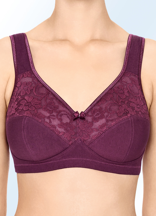 Soft-BH - Zweierpack Susa BH mit Baumwolle, in Größe 075 bis 105, in Cup D, in Farbe 1X WEISS-ROSÉ, 1X WEISS Ansicht 9