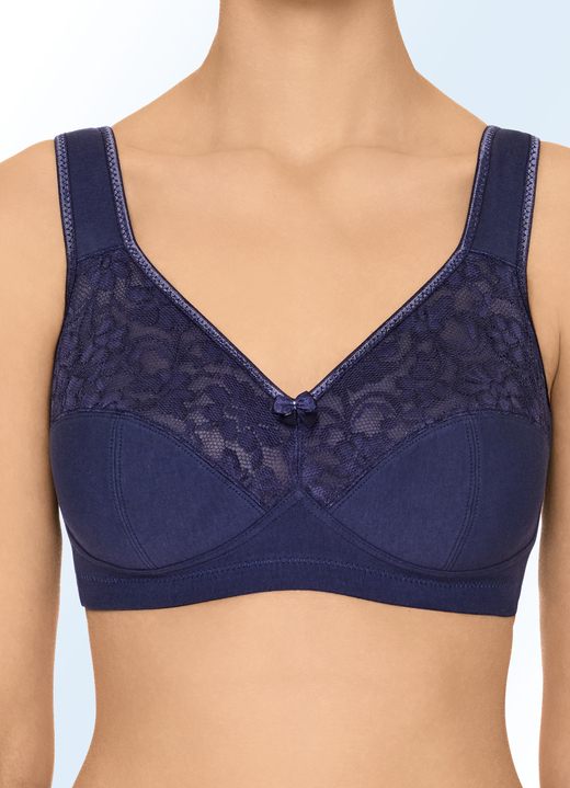 Soft-BH - Zweierpack Susa BH mit Baumwolle, in Größe 075 bis 105, in Cup D, in Farbe 1X WEISS-ROSÉ, 1X WEISS Ansicht 10