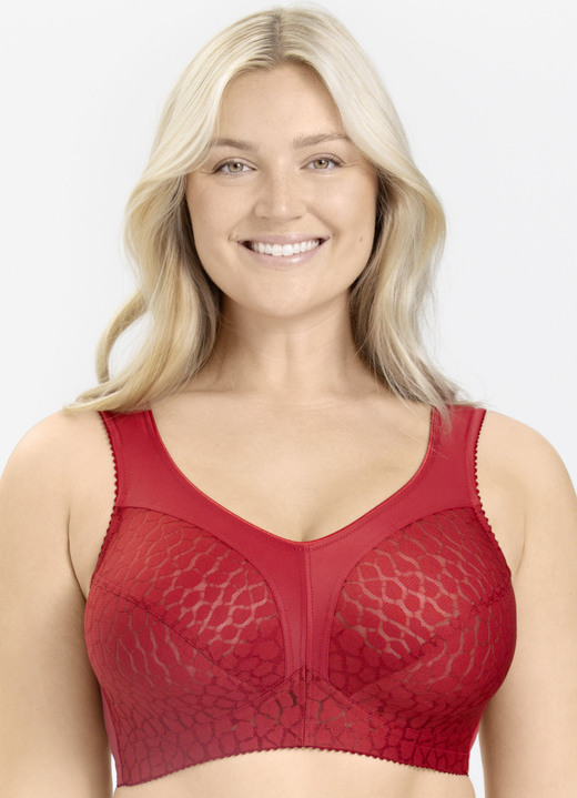 BHs - Miss Mary BH mit strukturierten Cups, in Größe 080 bis 110, in Cup F, in Farbe ROT Ansicht 1