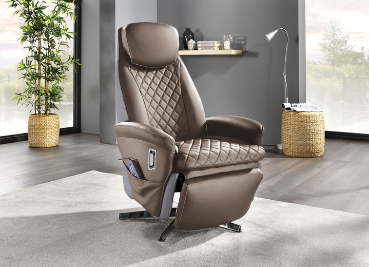 TV- & Relaxsessel - Massagesessel mit Wärmefunktion, in Farbe BRAUN-GRAU Ansicht 1