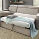 Funktions-Polstermöbel - Polstermöbel mit Bettfunktion und verstellbaren Kopfstützen – Farbe GRAU – Ansicht 2 Funktions-Polstermöbel - Polstermöbel mit Bettfunktion und verstellbaren Kopfstützen, in Farbe BEIGE, in Ausführung Schlafsofa mit Hocker – Farbe GRAU – Ansicht 2