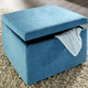 Funktions-Polstermöbel - Polstermöbel mit Bettfunktion und verstellbaren Kopfstützen – Farbe BLAU – Ansicht 3 Funktions-Polstermöbel - Polstermöbel mit Bettfunktion und verstellbaren Kopfstützen, in Farbe BEIGE, in Ausführung Schlafsofa mit Hocker – Farbe BLAU – Ansicht 3