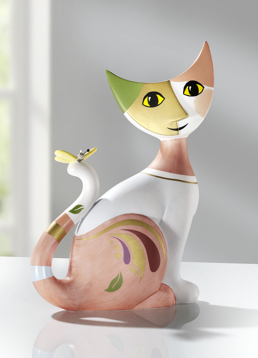 Figuren - Goebel Katze von der Künstlerin Rosina Wachtmeister, in Farbe WEIß-ROSA