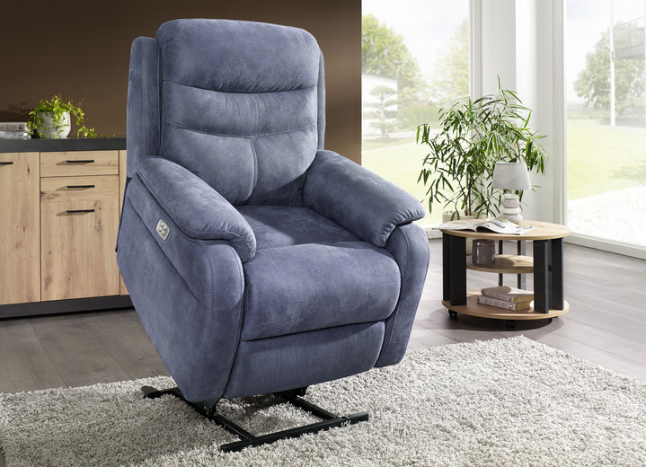 TV- & Relaxsessel - Elektrisch verstellbarer TV-Sessel mit Motor und Aufstehhilfe, in Farbe BLAU-GRAU Ansicht 3