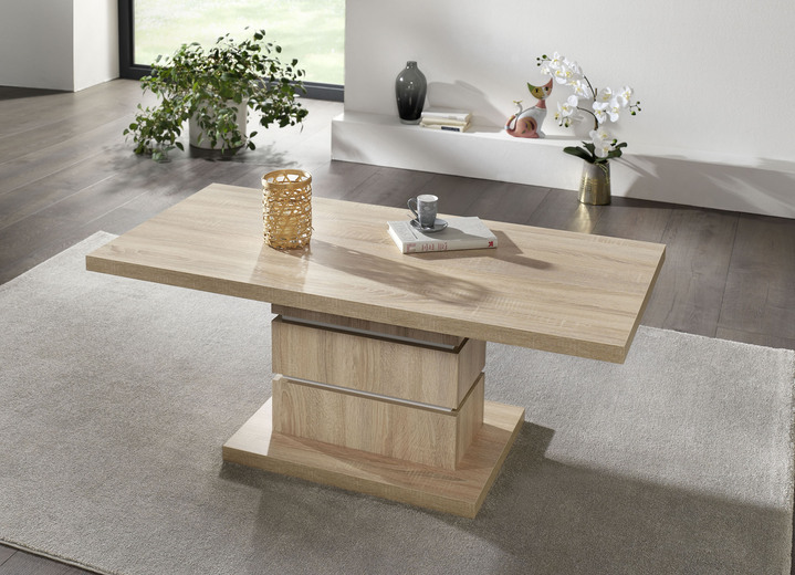 Couchtische - Eleganter Couchtisch mit Marmor-Optik, in Farbe EICHE-SONOMA-WEISS Ansicht 1