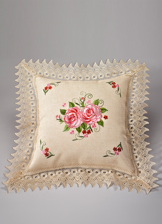 Heimtextilien - Raumdekoration mit entzückendem floralem Motiv, in Größe 101 (Läufer, 30/ 75 cm) bis 404 (Kissenbezug 40x 40 cm), in Farbe ECRU Ansicht 1