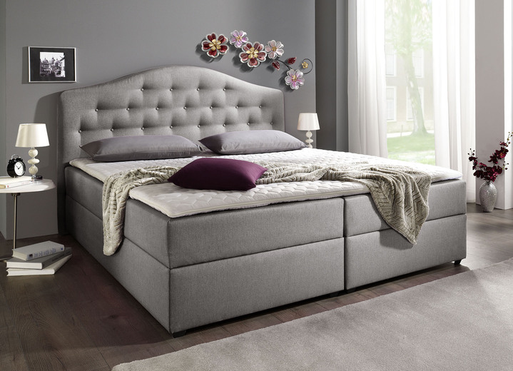 Betten - Boxspringbett mit Bettkasten und Topper Ansicht 9 Betten - Boxspringbett mit Bettkasten und Topper, in Farbe BEIGE, in Ausführung Mit Bonnell-Federkern-Matratze Ansicht 9