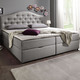 Betten - Boxspringbett mit Bettkasten und Topper – Farbe HELLGRAU – Ansicht 3 Betten - Boxspringbett mit Bettkasten und Topper, in Farbe BEIGE, in Ausführung Mit Bonnell-Federkern-Matratze – Farbe HELLGRAU – Ansicht 3