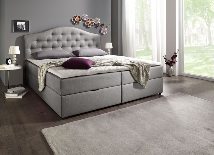 Betten - Boxspringbett mit Bettkasten und Topper Ansicht 7 Betten - Boxspringbett mit Bettkasten und Topper, in Farbe BEIGE, in Ausführung Mit Bonnell-Federkern-Matratze Ansicht 7