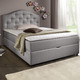 Betten - Boxspringbett mit Bettkasten und Topper – Farbe HELLGRAU – Ansicht 2 Betten - Boxspringbett mit Bettkasten und Topper, in Farbe BEIGE, in Ausführung Mit Bonnell-Federkern-Matratze – Farbe HELLGRAU – Ansicht 2