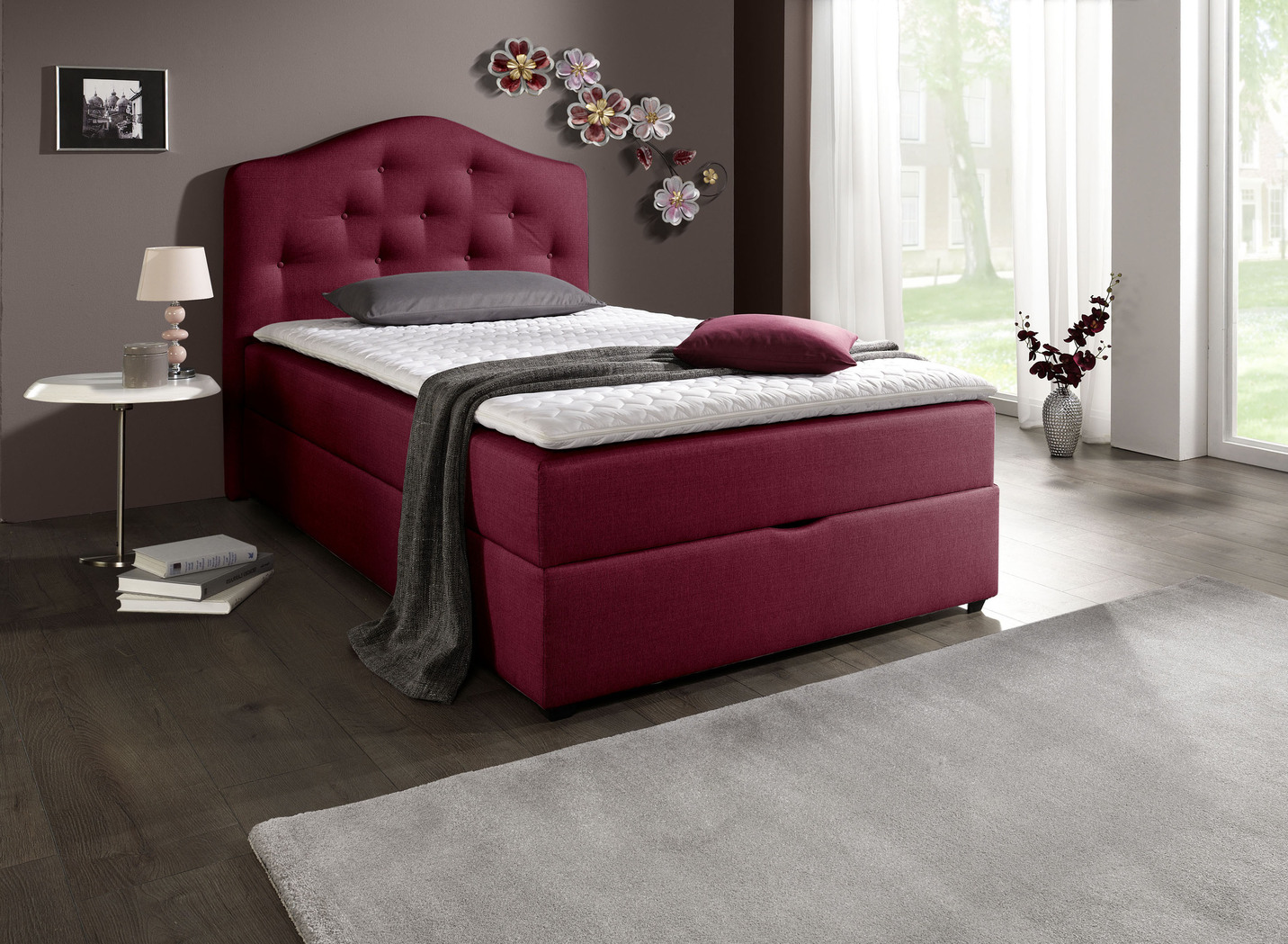 Betten - Boxspringbett mit Bettkasten und Topper Ansicht 13 Betten - Boxspringbett mit Bettkasten und Topper, in Farbe BEIGE, in Ausführung Mit Bonnell-Federkern-Matratze Ansicht 13