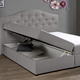 Betten - Boxspringbett mit Bettkasten und Topper – Farbe HELLGRAU – Ansicht 4 Betten - Boxspringbett mit Bettkasten und Topper, in Farbe BEIGE, in Ausführung Mit Bonnell-Federkern-Matratze – Farbe HELLGRAU – Ansicht 4