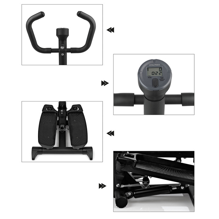 - Swing-Stepper 3-in-1 mit Griff Ansicht 2 - Swing-Stepper 3-in-1 mit Griff, in Farbe SCHWARZ Ansicht 2