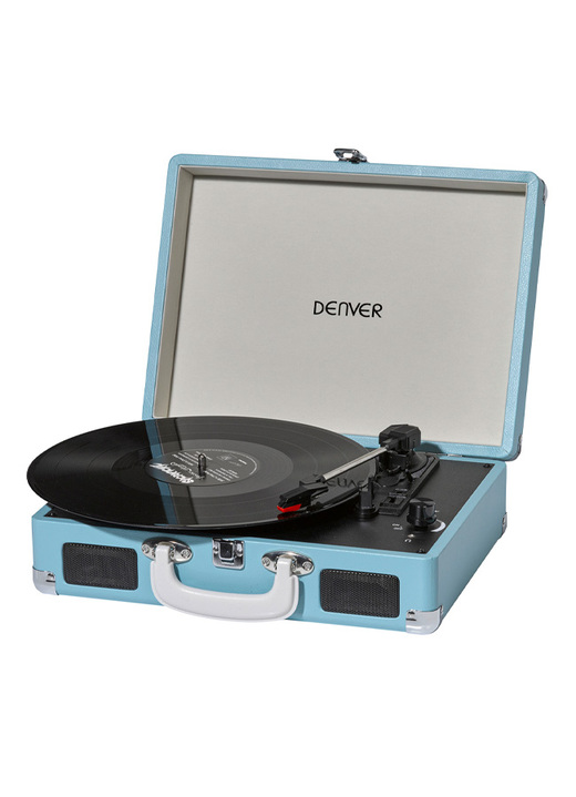 Nostalgie - Denver VPL-120 Koffer-Plattenspieler mit Digitalisierungsfunktion, in Farbe BLAU Ansicht 1
