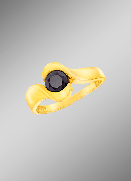 mit Edelsteinen - Damenring mit echtem Safir, in Größe 160 bis 220, in Farbe