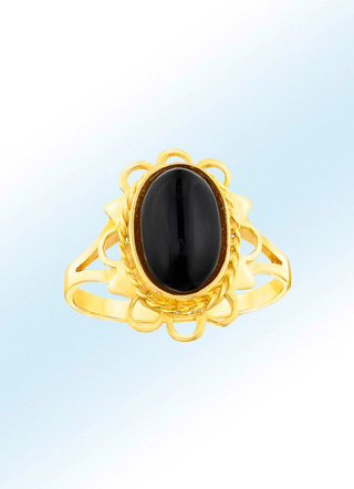 Klassischer Damenring mit Onyx