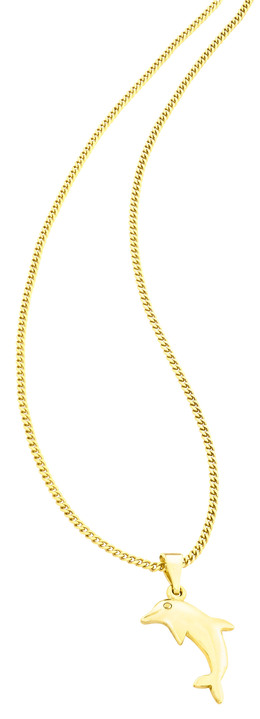 ohne Steine / mit Zirkonia - Schöner Delfin-Anhänger, in Farbe  Ansicht 2