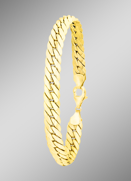 ohne Steine / mit Zirkonia - Klassisches Panzerketten-Armband, in Farbe , in Ausführung Länge 19 cm Ansicht 1
