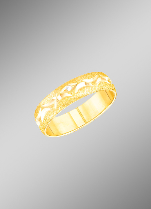 mit Diamant - Satinierte und diamantierte Trauringe, in Größe 160 bis 240, in Farbe  Ansicht 3