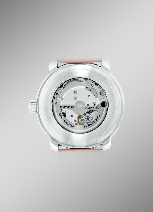 Automatikuhren - Zeppelin-Automatik-Herrenuhr mit Edelstahlgehäuse und Lederband, in Farbe  Ansicht 2