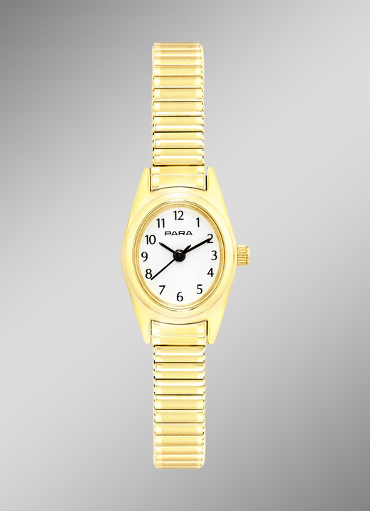 Quartzuhren - Elegante Para-Quartz Damenuhr, in Farbe , in Ausführung gelbgoldfarben