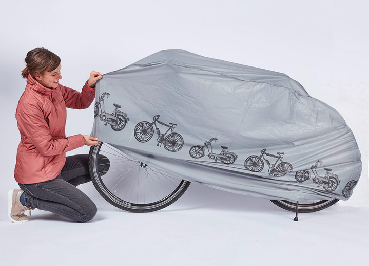 Elektromobilität - Abdeckhülle für Fahrräder, Roller, Trikes, Elektromobile und Kabinenroller, in Farbe GRAU, in Ausführung für Fahrräder/E-Bikes, Mopeds und Roller Ansicht 1