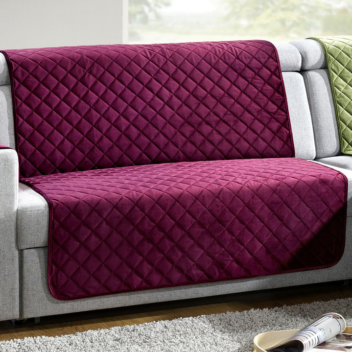 Wohnaccessoires - Sessel,- Couch,- und Armlehnschoner mit Bandeinfassung, in Größe 101 (Sesselschoner, 50x150 cm) bis 865 (2 Armlehnenschoner, 50x 70 cm), in Farbe BORDEAUX Ansicht 5