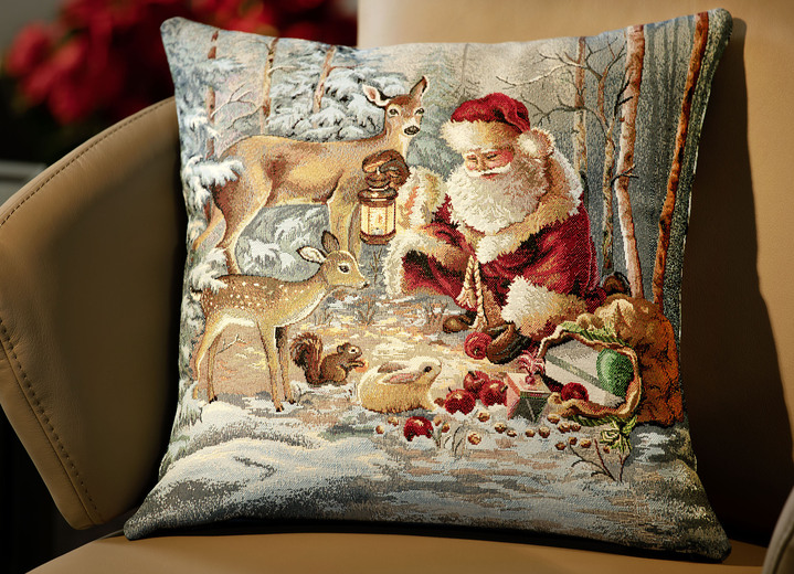 Kissenbezüge - Gobelin Kissenbezug Weihnachtsmann, in Farbe MULTICOLOR