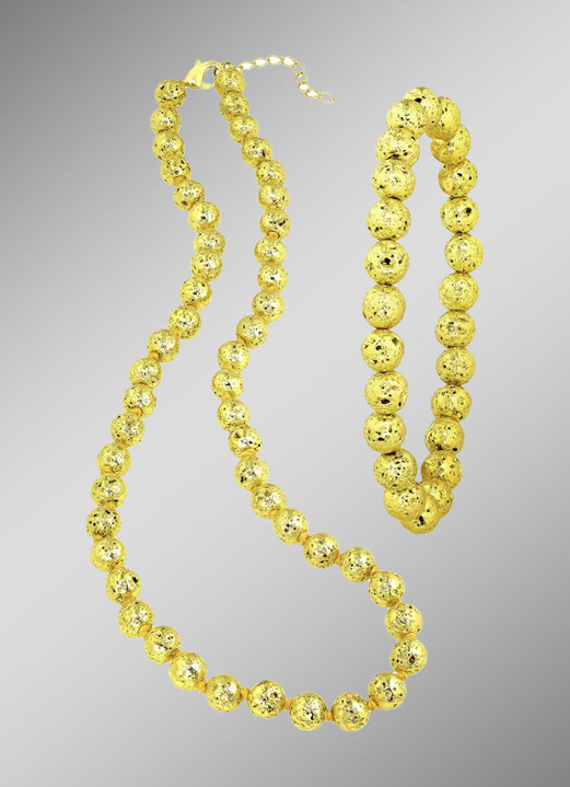 Damen-Modeschmuck - Wundervolles Schmuck-Set, 2-teilig, in Farbe GOLD, in Ausführung Schmuck-Set Goldfarben Ansicht 1