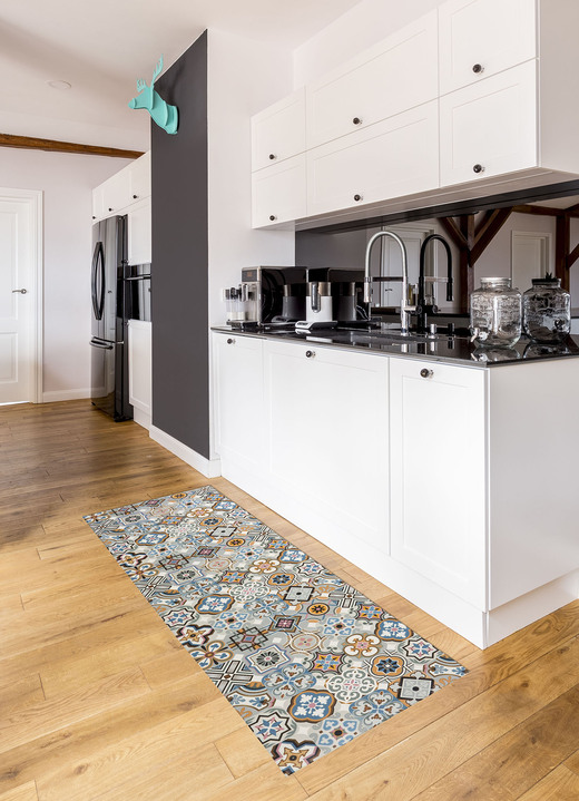 Läufer & Stufenmatten - Strapazierfähiger Küchenläufer und -teppich im Fliesen-Design, in Größe 110 (Küchenläufer, 50 x 150 cm) bis 164 (Küchenteppich, 120 x 170 cm), in Farbe GRAU Ansicht 8