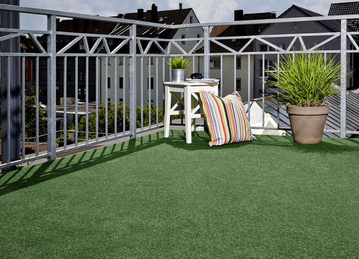 Modern - Robuster Rasenteppich aus 100% Nadelfilz , in Größe 120  (100 x 200 cm) bis 290  (200 x 400 cm), in Farbe GRÜN Ansicht 1