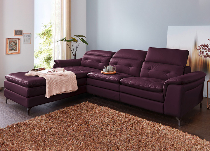 Funktions-Polstermöbel - Leder-Polsterecke mit Relax-Funktion, in Farbe BRAUN Ansicht 6