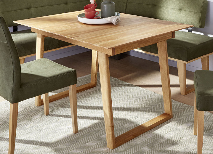 Tische - Esstisch mit Auszug aus massivem Eichenholz, in Farbe EICHE