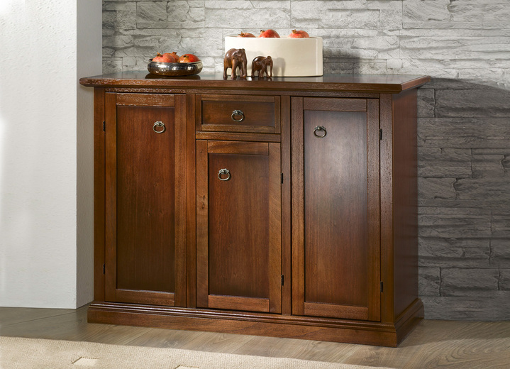 Vitrinen & Highboards - Möbelserie aus teilmassivem Holz, in Farbe ANTIKWEISS, in Ausführung Vitrine, klein Ansicht 7